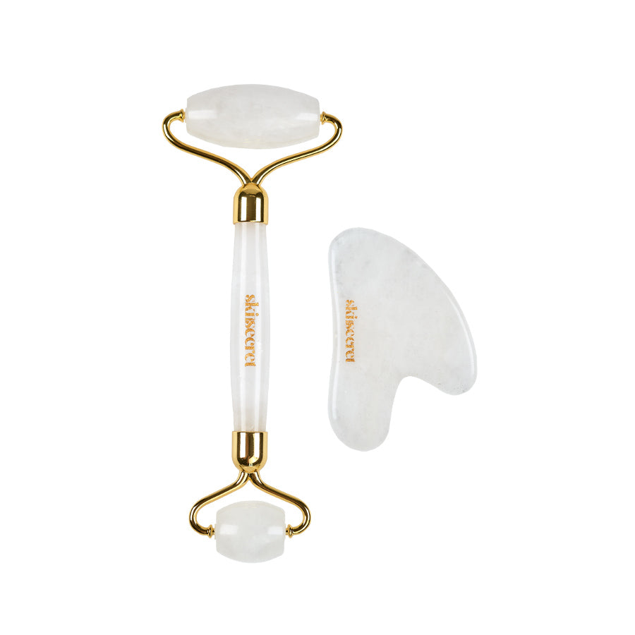 SKINSECRET Klar Kvarts Ansiktsruller og Gua Sha Hjerte Sett