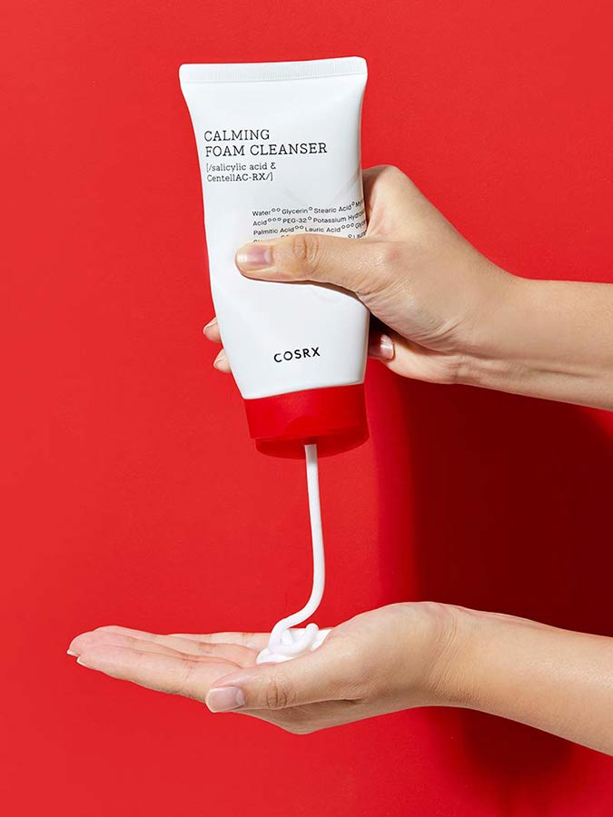 COSRX AC Calming Foam Cleanser mild BHA-rens for uren hud