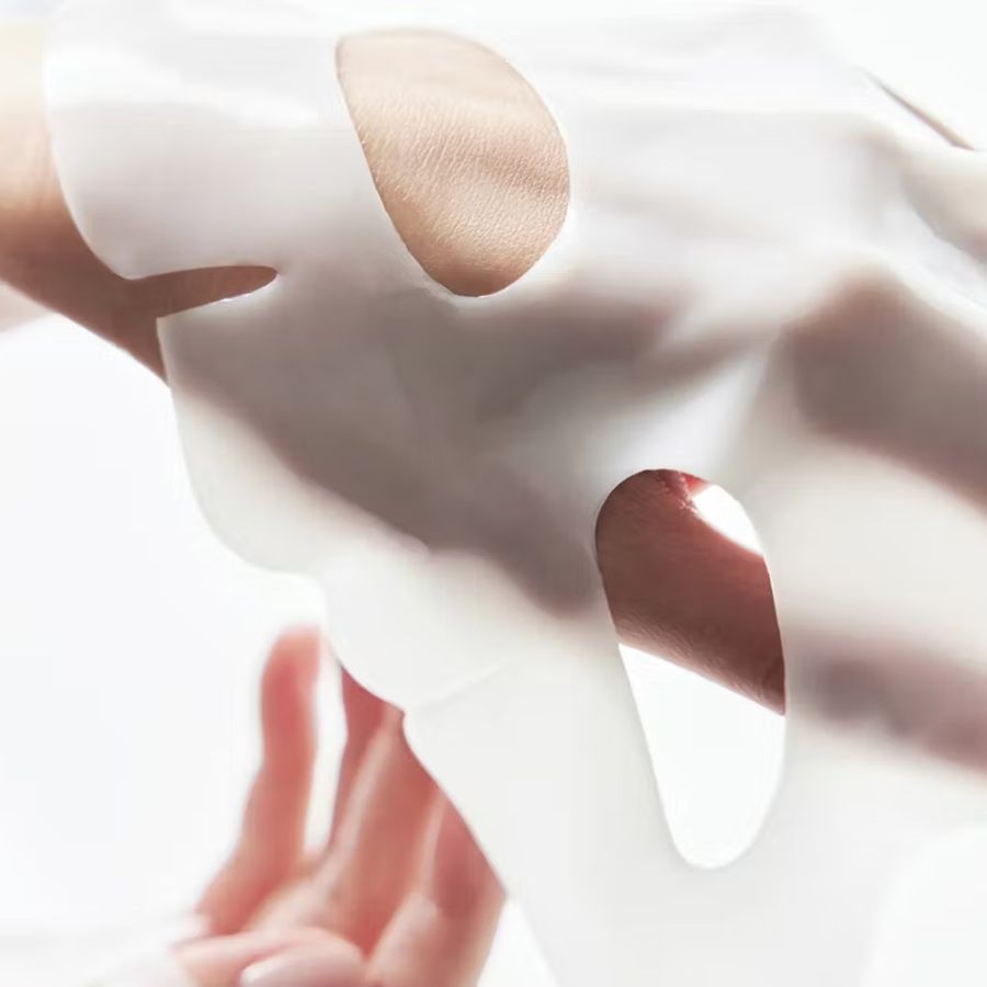 Hydrogelmaske med bio-kollagen, hyaluronsyre og probiotika for plump hud