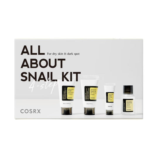 COSRX All About Snail Kit 4-trinns snegleslim reisekit for hud
