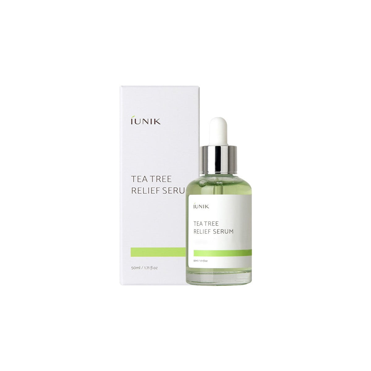 IUNIK Tea Tree Relief Serum, 67% Tetrevann, Ro og Fukt